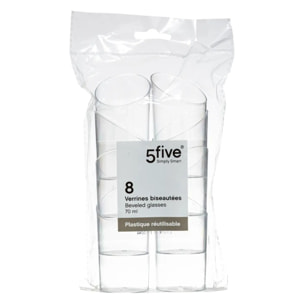 8 verrines bisautés plastique