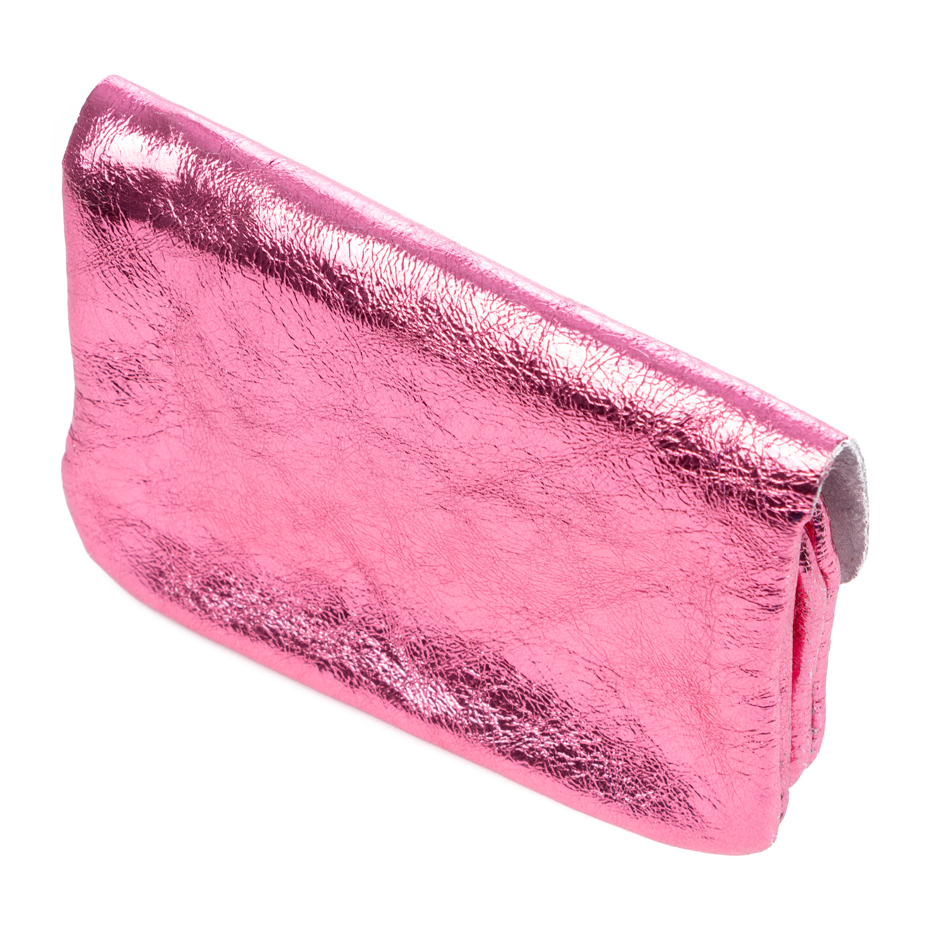 Alpignano monedero mujer. Piel auténtica Gamuza lacada brillante.