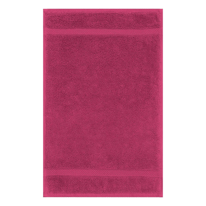 Serviette invites pur coton 550 g/m² uni rose Elea fuchsia