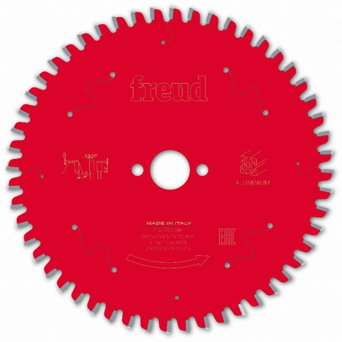 Lame pour scie circulaire portative FREUD - Ø165 2,5/1,6 AL20 Z52 TP -5° - F03FS09809