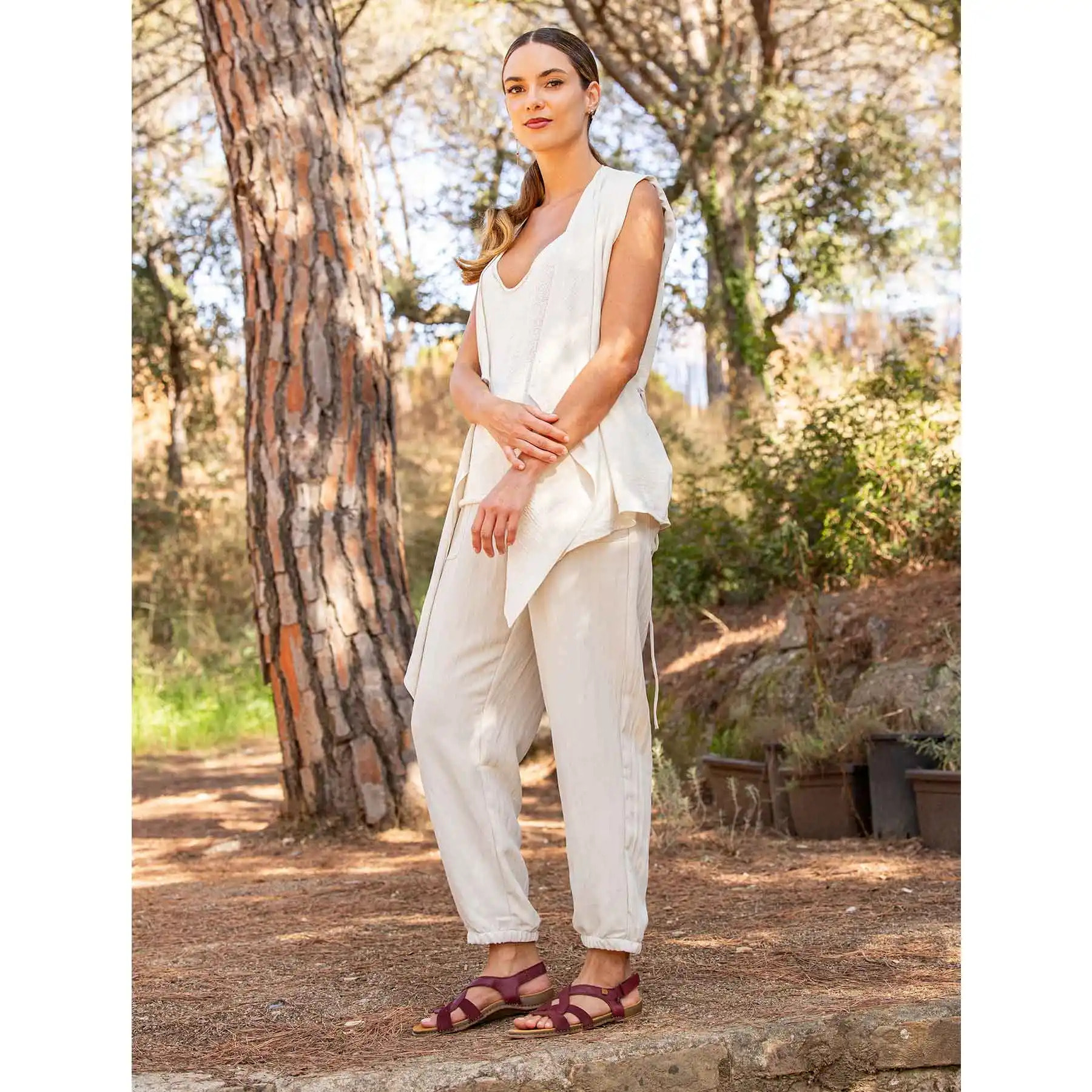 Sandalias N5819 WAX NAPPA-SILK CREAM-TAUPE /PANGLAO color Cream-taupe