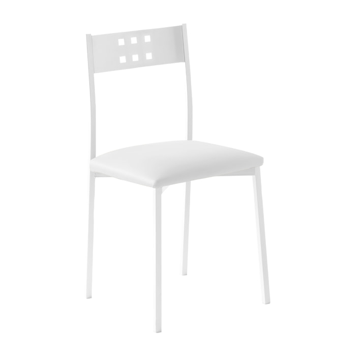 Set 4 sillas NIZA - tela blanco , blanco - 41x47x86cm