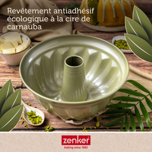 Lot de 2 moules à gâteaux 25/25 cm en acier avec cire de carnauba Zenker Green Vision