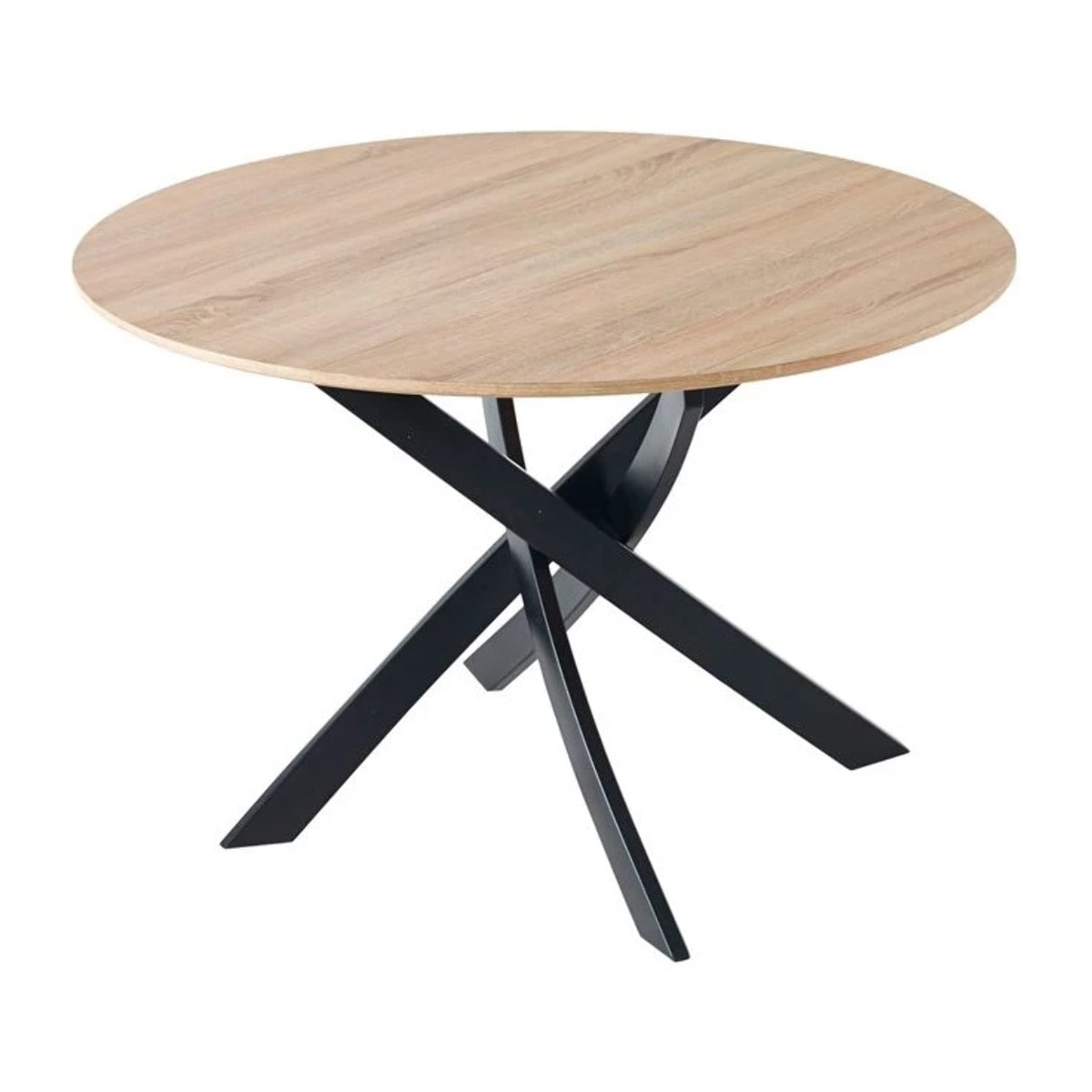 Mesa de comedor circular Zen 100 Roble salvaje - Negro