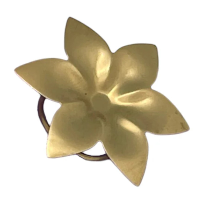 Anillo flor de laton en 3D dorado laton