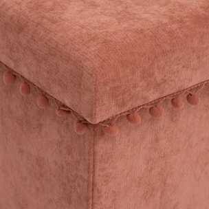 Pouf pliant "Mémo" 40x38cm rose terracotta