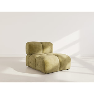 Grace - module d'assise en velours texturé - Vert Olive