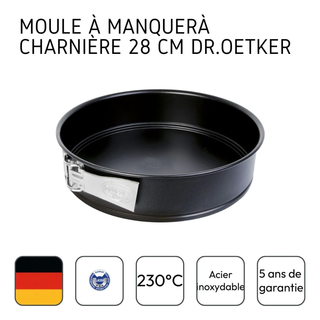 Ensemble de 2 Moules à manqué à charnière 28 cm Dr.Oetker Tradition