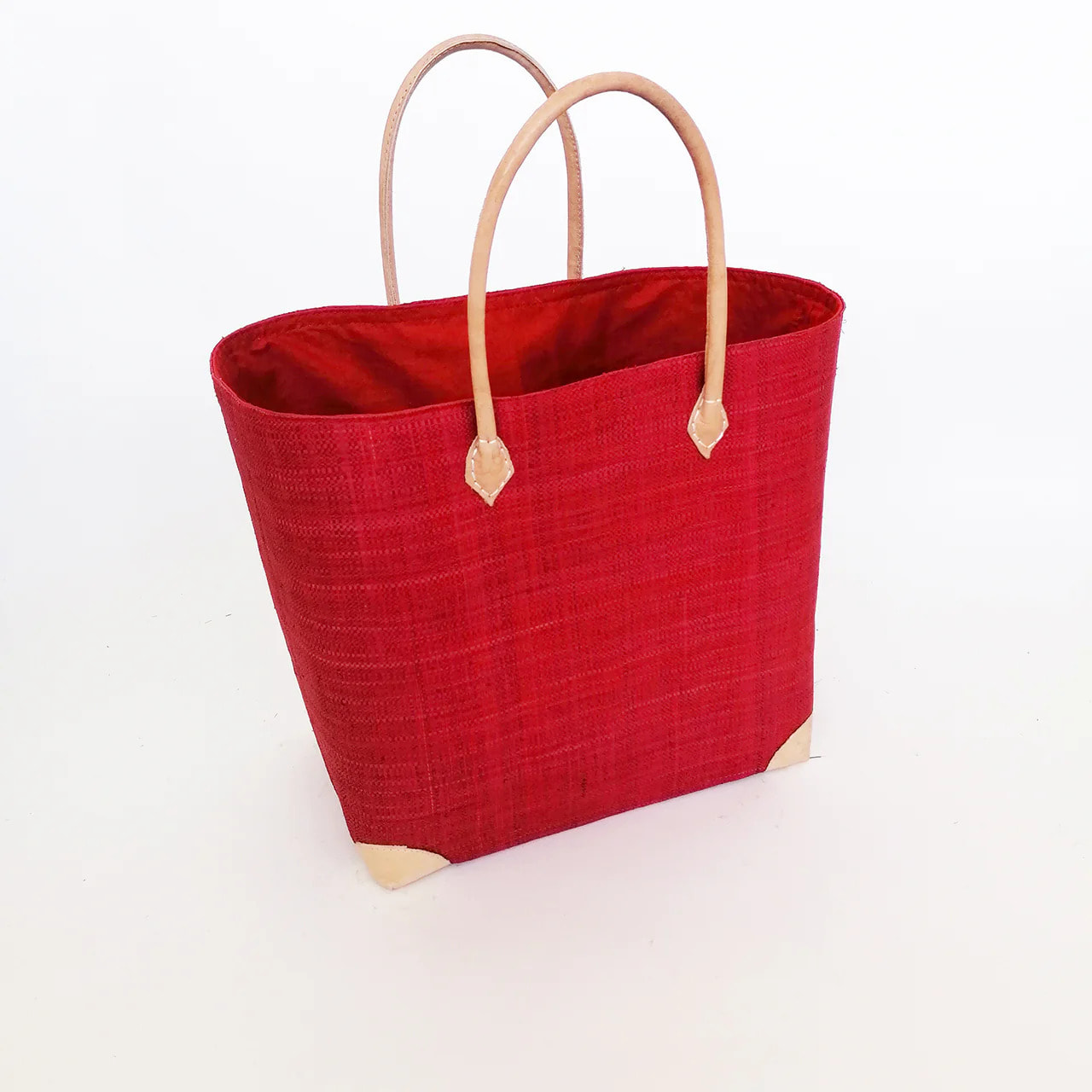Panier artisanal de Madagascar - Tamatave GM Rouge avec pochon