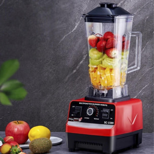 Batidora de vaso 2L, 4300W, 6 cuchillas de acero inox, pica hielo, Smoothies, zumos. Super alta resistencia, 15 vel.