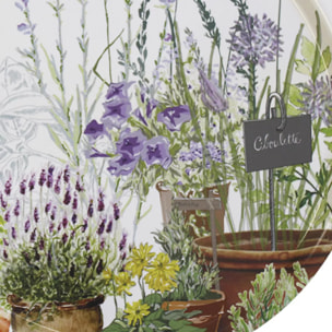 Plateau bois imprimé vert violet Jardin aromatique provence