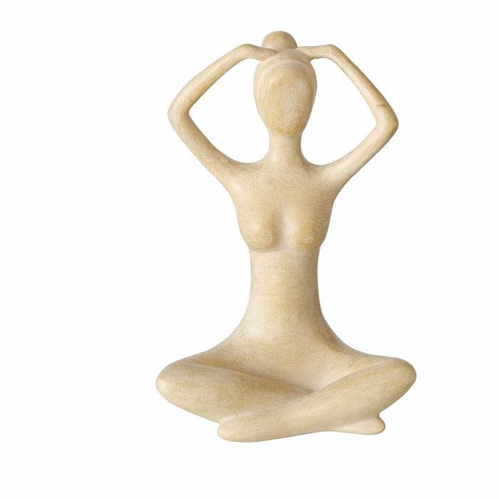 Statuette yoga aldeire beige 10cm