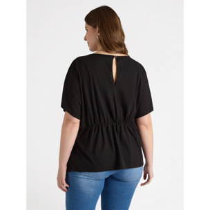 Fiorella Rubino - T-shirt con pieghe laterali - Nero