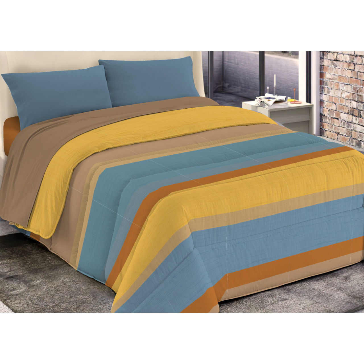 Trapunta Invernale 300gr Diadema Fantasia Rigata D7