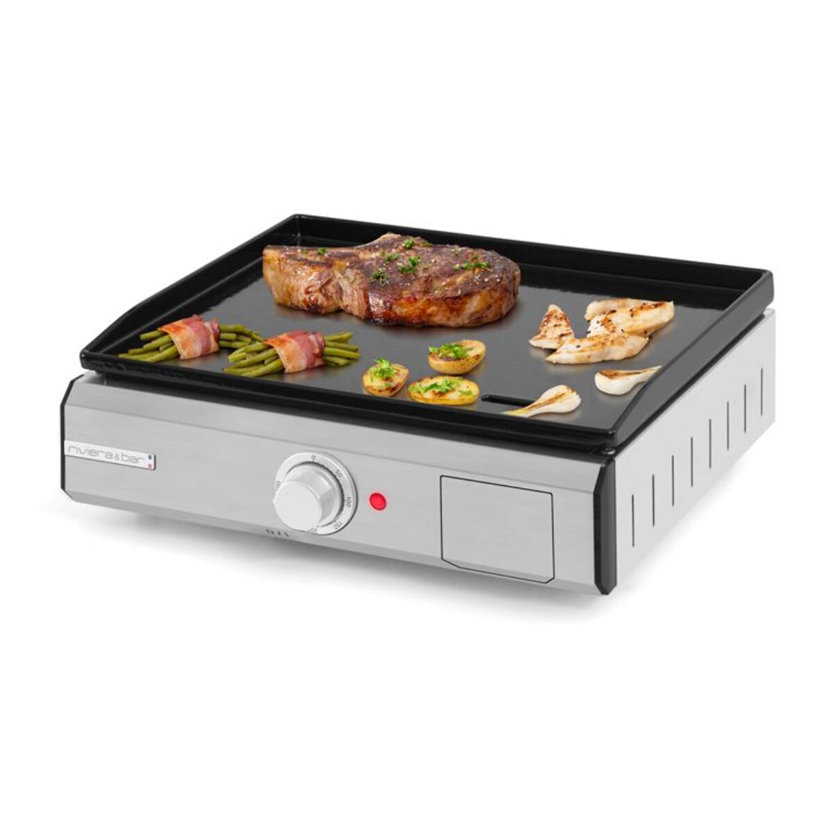 Plancha électrique RIVIERA ET BAR QPL1045 émaillée à poser, 45x35 cm