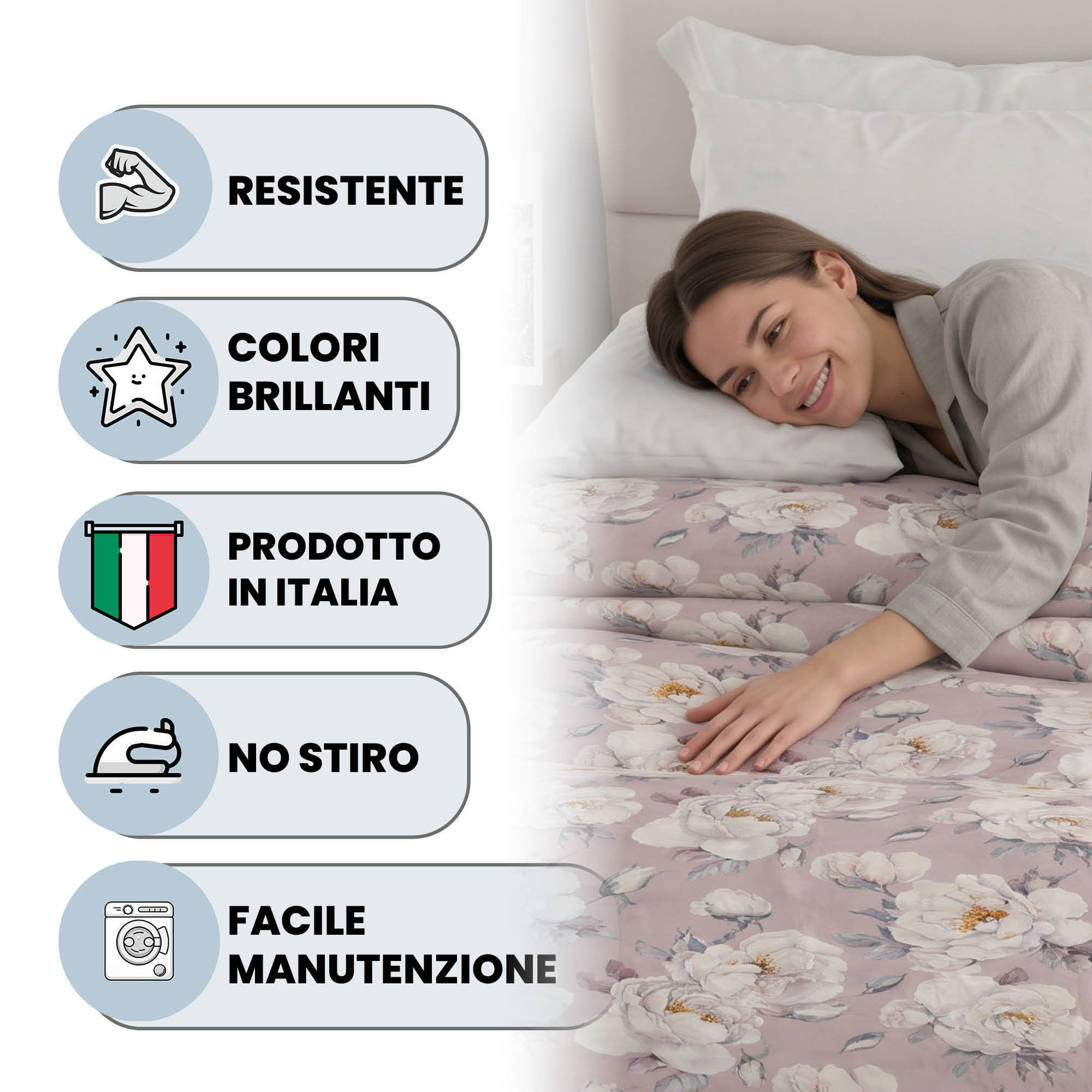 TRAPUNTA INVERNALE INFINITY - 300gr - 100% Microfibra - Made in Italy