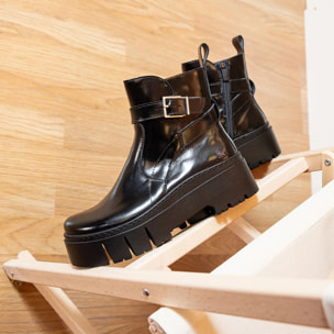 Botines 1795 NAPPA SHINNY BLACK / LEEDS color Black