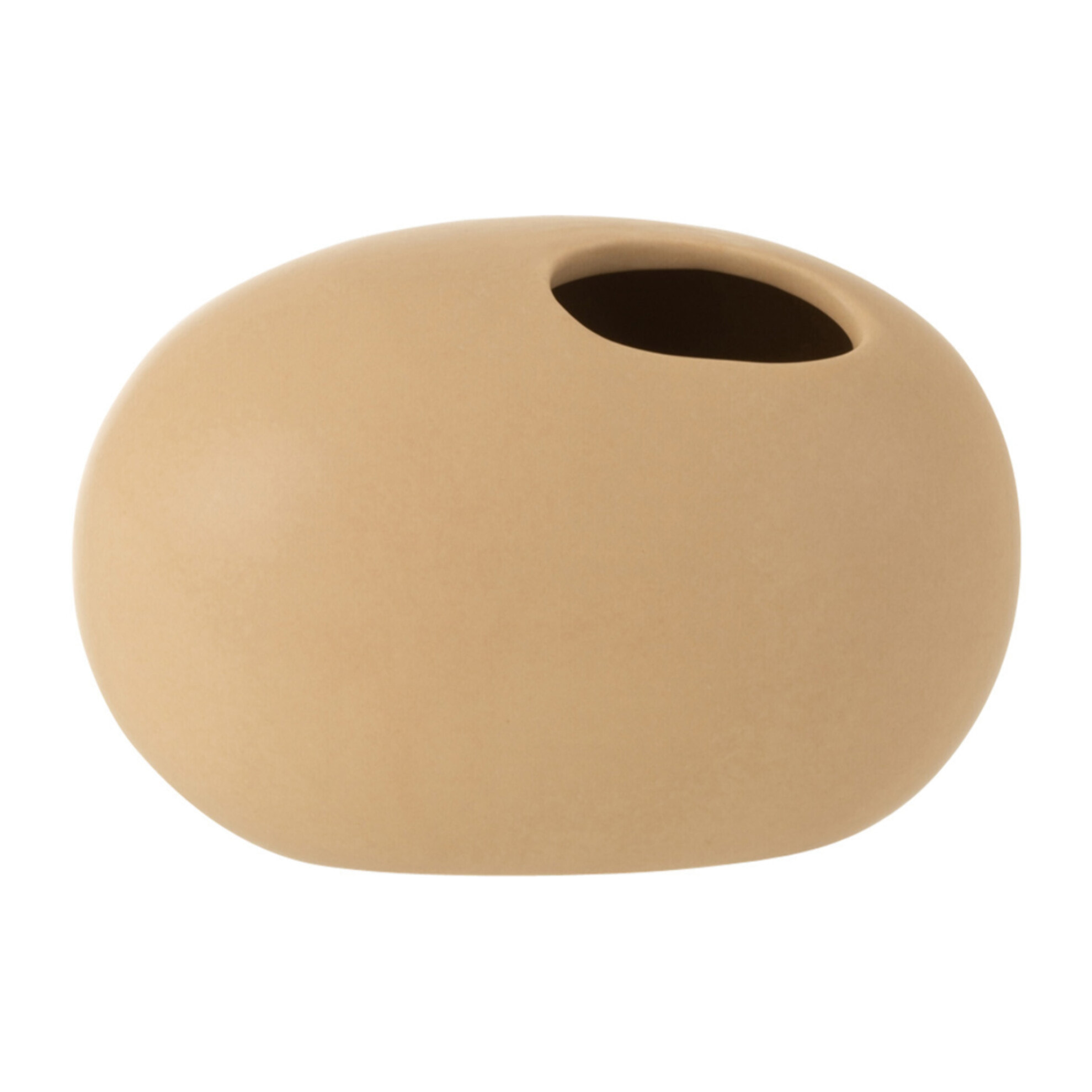 J-Line vase Ovale - céramique - beige - small - 2 pcs - Ø 10 cm