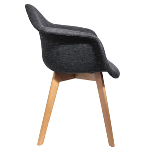 Fauteuil Grosse Maille Noir - Lot De 2