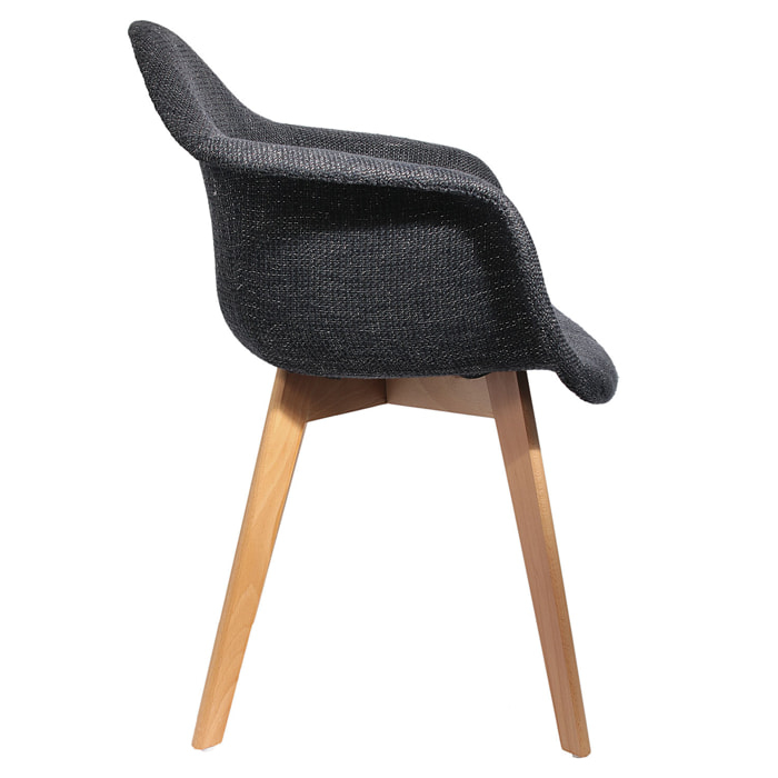 Fauteuil Grosse Maille Noir - Lot De 2