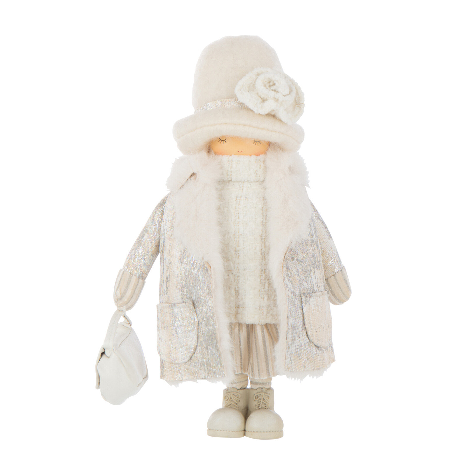 J-Line figurine Fille + Sac - polyrésine - blanc - small