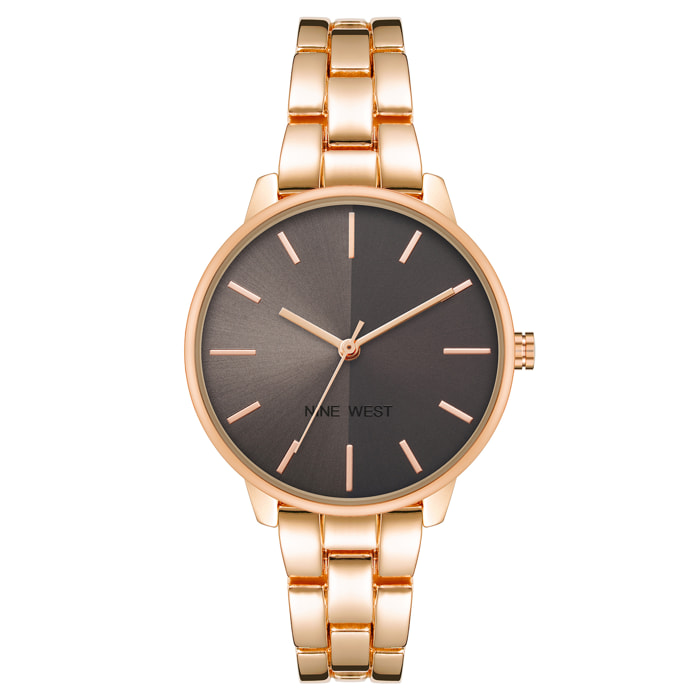 Reloj Nine West NW-2682GYRG Mujer Analogico Cuarzo con Correa de Metal