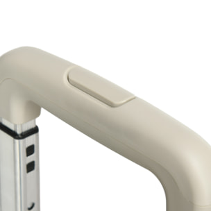 Carrito de la Compra Plegable Carrito para Supermercado con 2 Ruedas Longitud de Mango Ajustable Capacidad 35 Litros para Oficina Escuela Hogar 48x43x95 cm Blanco