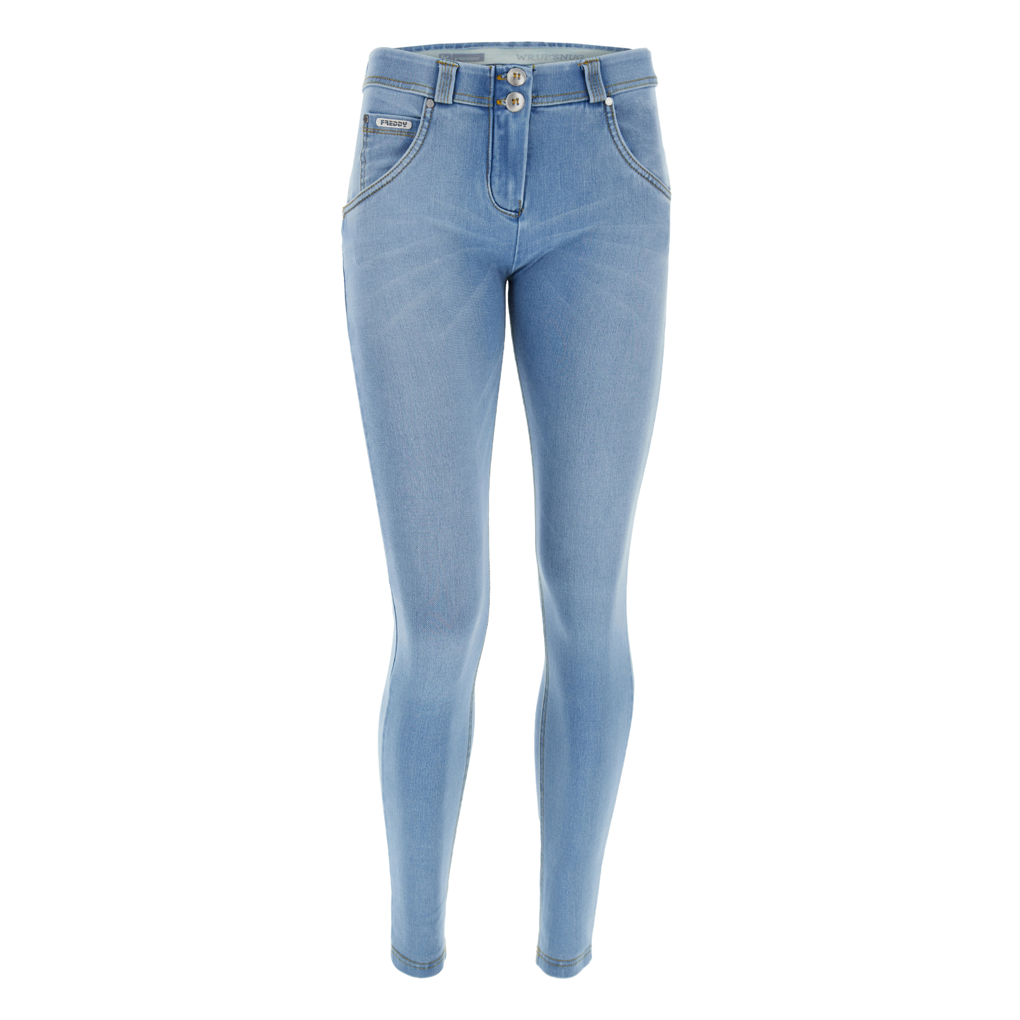 Jeans WR.UP® superskinny in denim navetta ecosostenibile effetto used