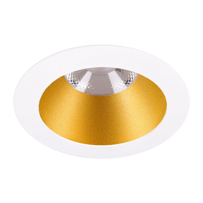 LEDS C4 Downlight Play Deco Redondo Fijo 8.5W Blanco Cálido 3000K CRI 92 Blanco/Oro Iluminación LED Interior de Alta Calidad