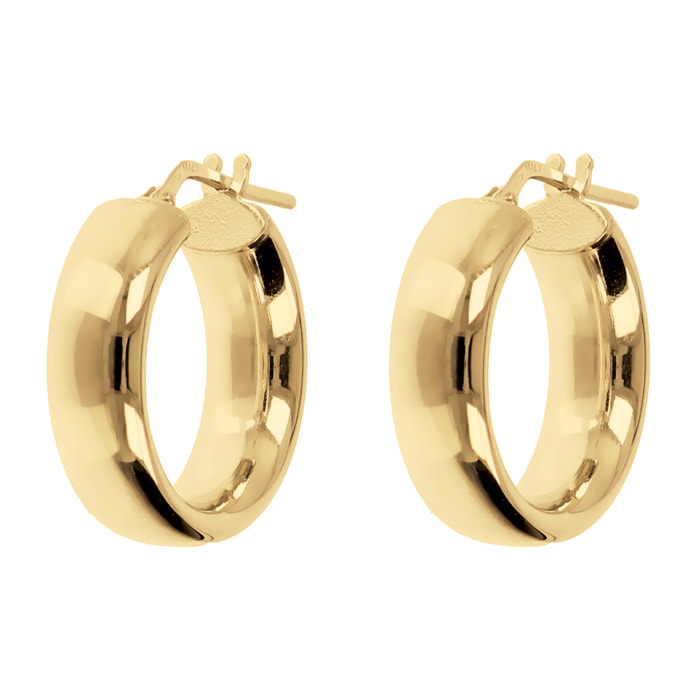 Orecchini a Cerchio Lucidi placcati Oro Giallo 18Kt Diametro 2cm