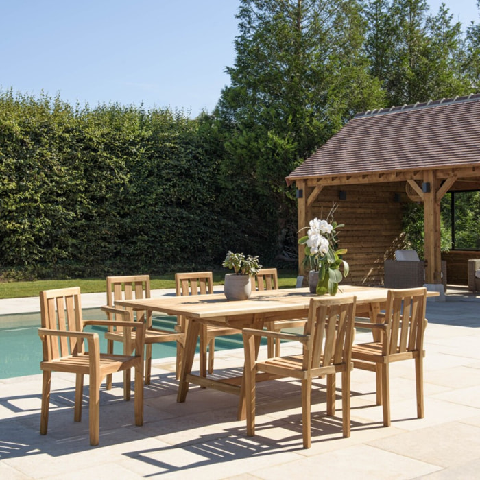 FUN - Salon de jardin en teck 8/10 personnes