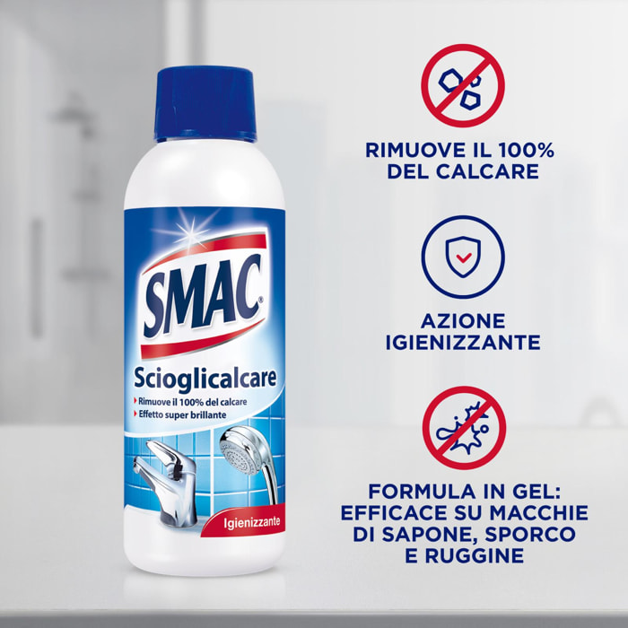 6x Smac Scioglicalcare Detergente Gel Igienizzante - 6 Flaconi da 500ml