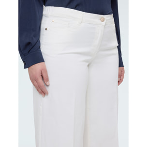 Fiorella Rubino - Pantaloni Wide Leg in cotone - Bianco