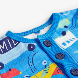 Pelele de felpa flamÃ© reciÃ©n nacido niÃ±o, estampado en, azul