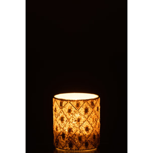 J-Line photophore - verre/Perles - blanc/or - large