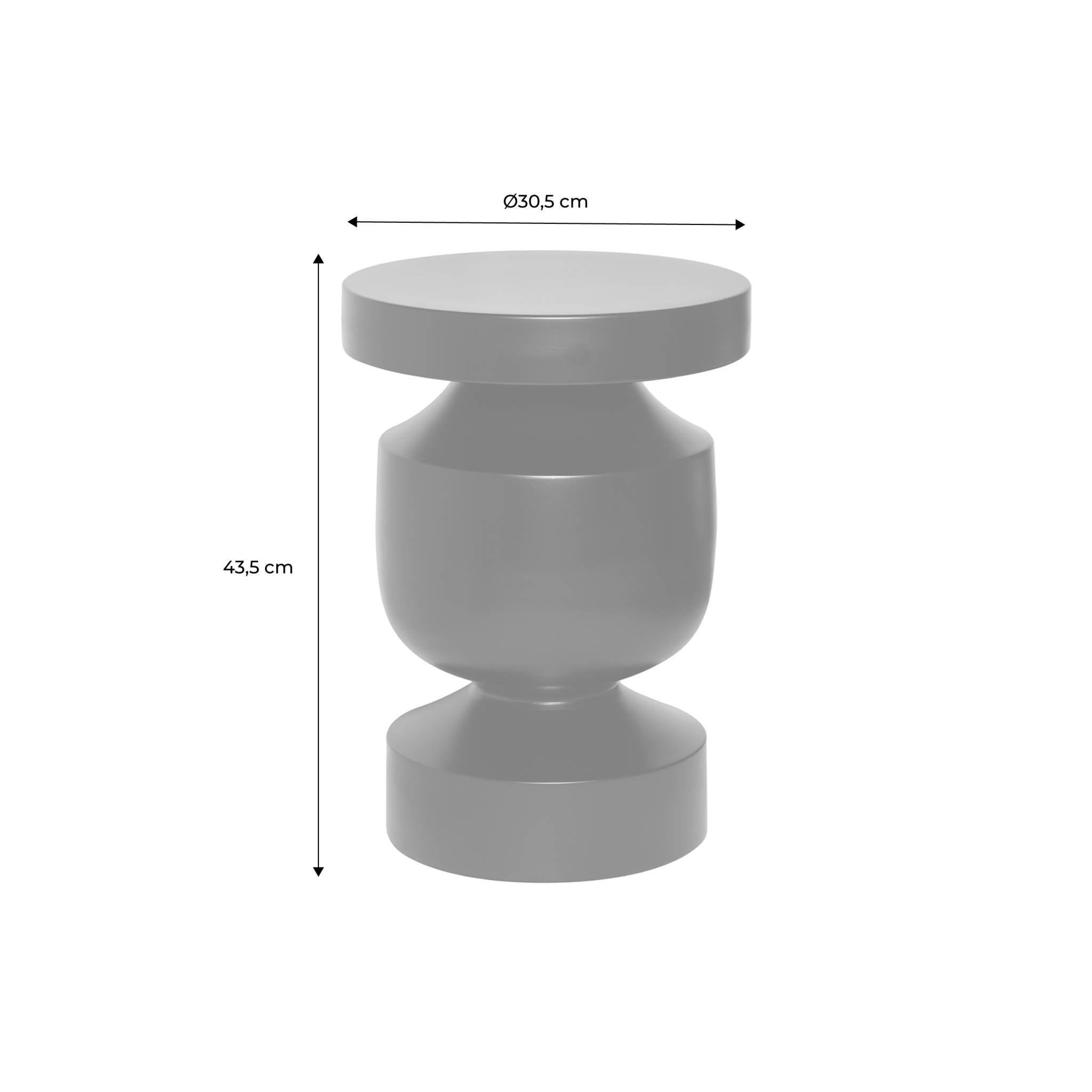 Table d'appoint, bout de canapé, table de chevet métal Ø30,5 x H43,5cm ALMA