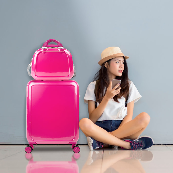 Juego De Maletas Pc Itaca Stickers Fucsia