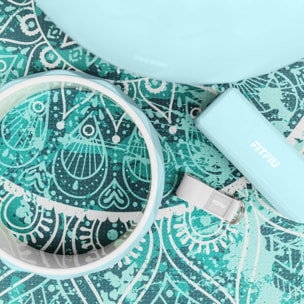 Kit de Yoga y Pilates AZUL 5 accesorios con esterilla, bloque, bola, rueda correa