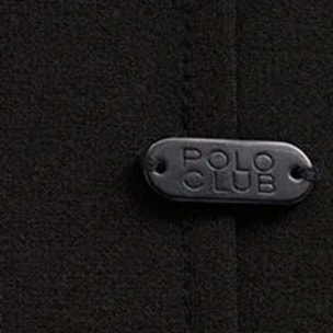 Vestito blu marino smanicato con scollo a V e logo Polo Club