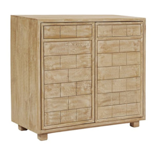 Buffet Zanda -bois massif de mangue-couleur arabica 90 x 80 x 40 cm