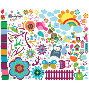 Stickers muraux | Sticker Mural Autocollant - ENFANT ARBRE MAGIQUE - adhésifs fond transparent