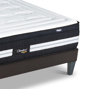 Ensemble Matelas Hybride Chambord & Sommier KIT15, 32 cm, Micro-Ressorts et Mémoire de Forme, Technologie Tri-Lattes, Soutien Ferme