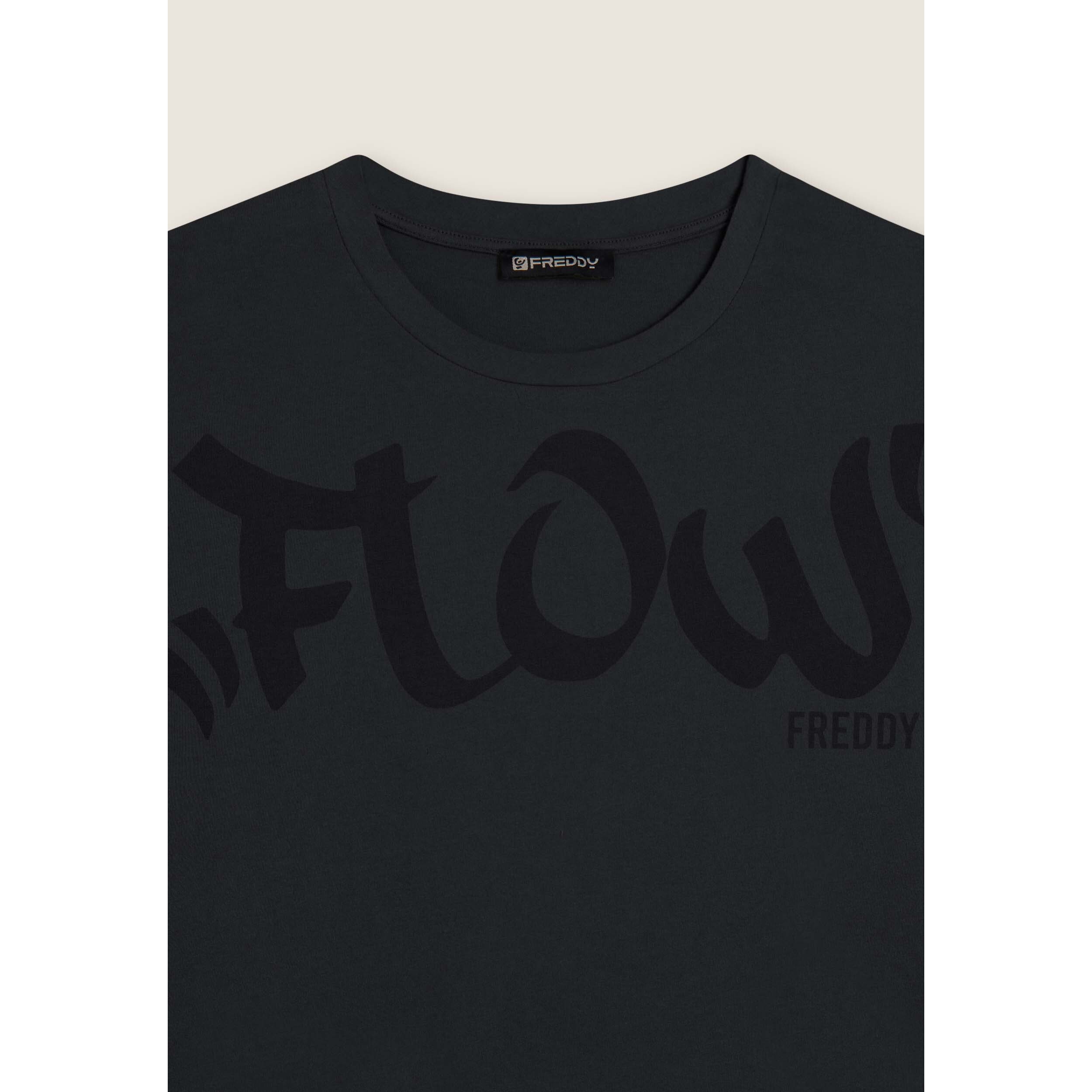T-shirt cropped con stampa Flow centrale