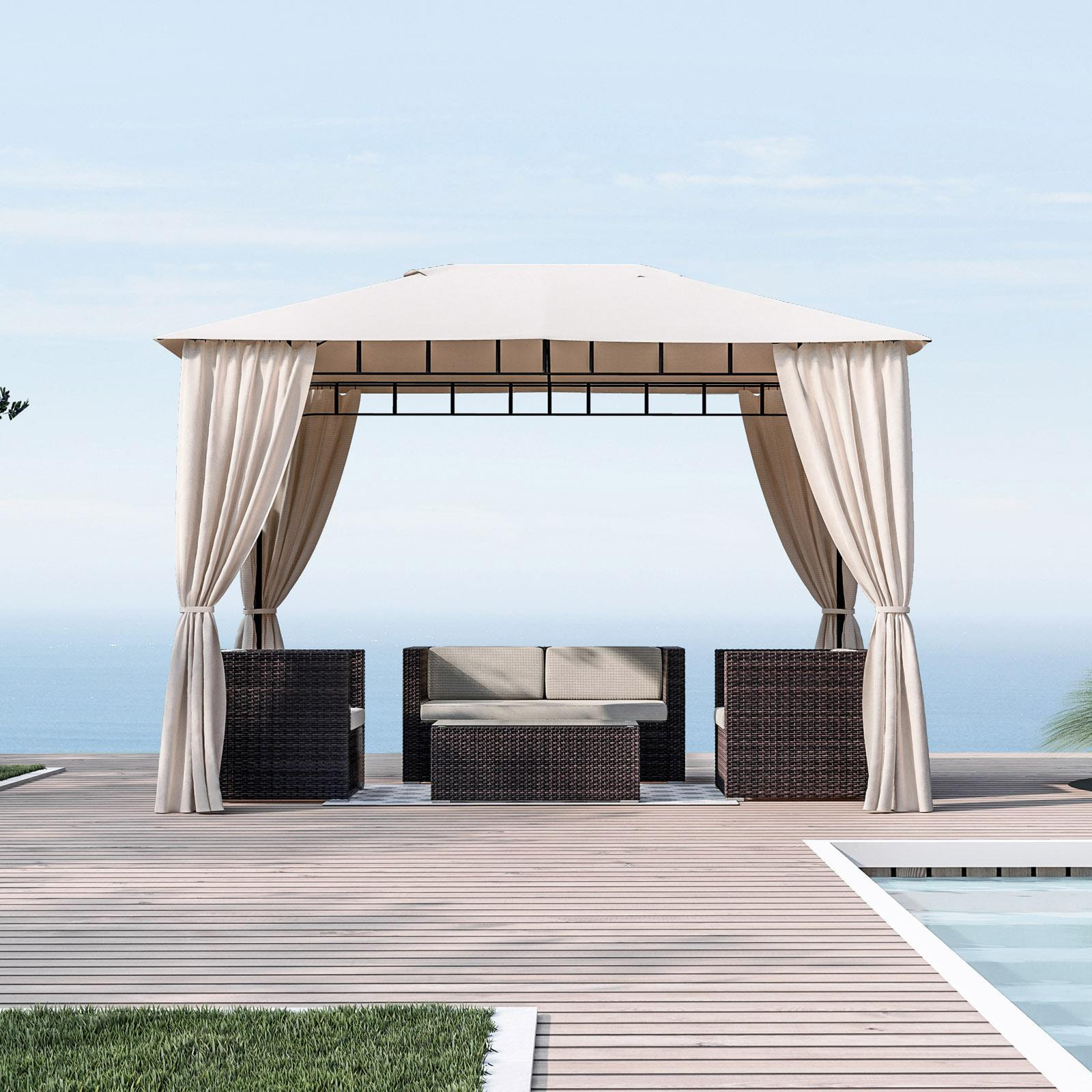 Gazebo 3x2 M esterni ferro elegante gazebo da giardino completo teli laterali ecrÃ¹