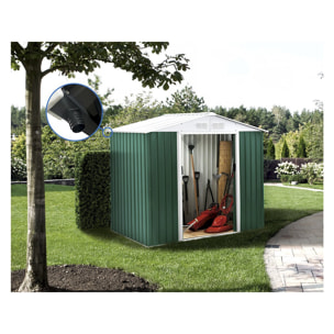 Abri de jardin métal - "Rosas " -  2,71 m² avec gouttière - Vert