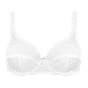 Sujetador con aros, de sujeción clásica con nuevo encaje floral, mate y femenino