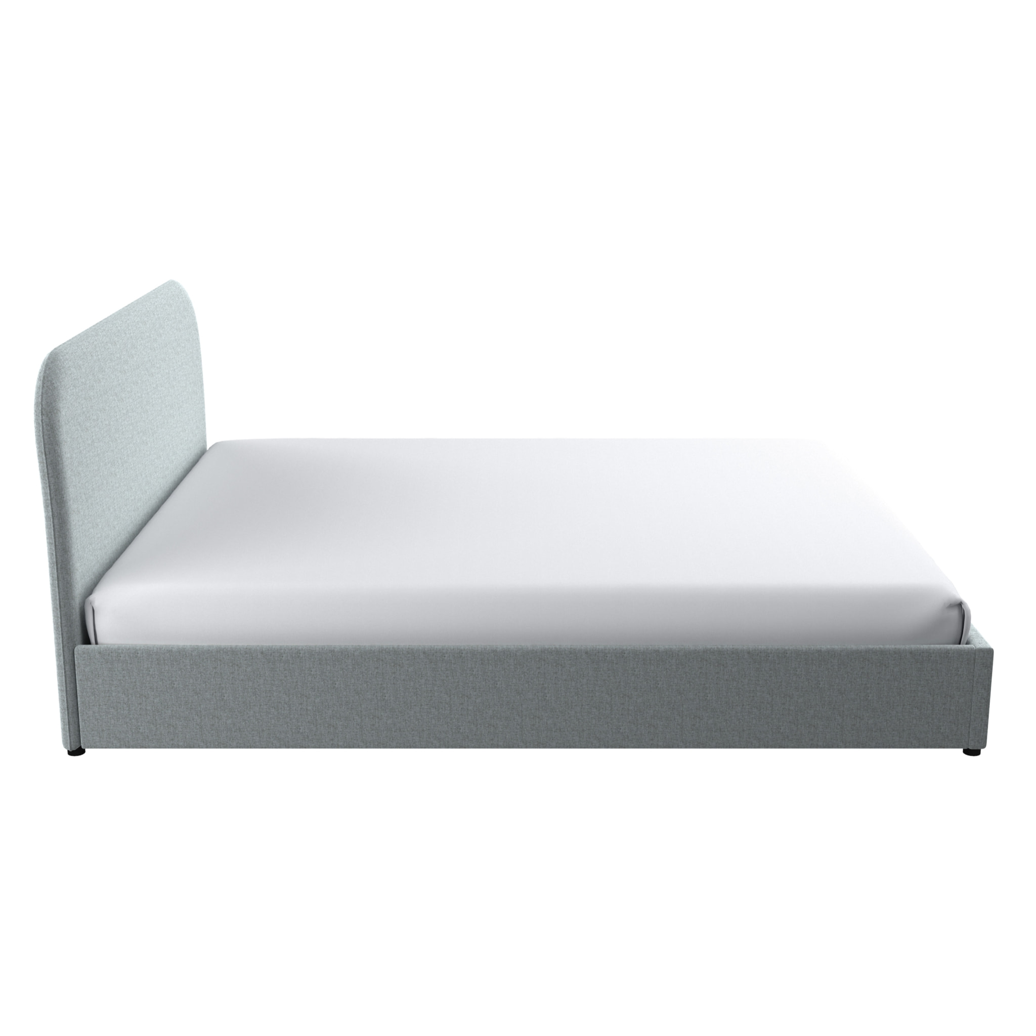 Lit double 160x200 cm avec coffre en tissu gris - Tilly