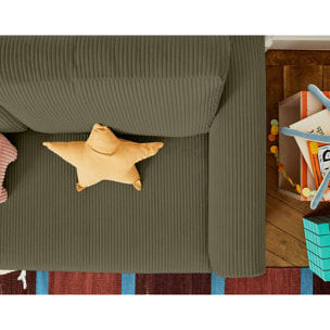 Marilia - canapé 2 places - convertible déplimousse - en velours côtelé - Vert