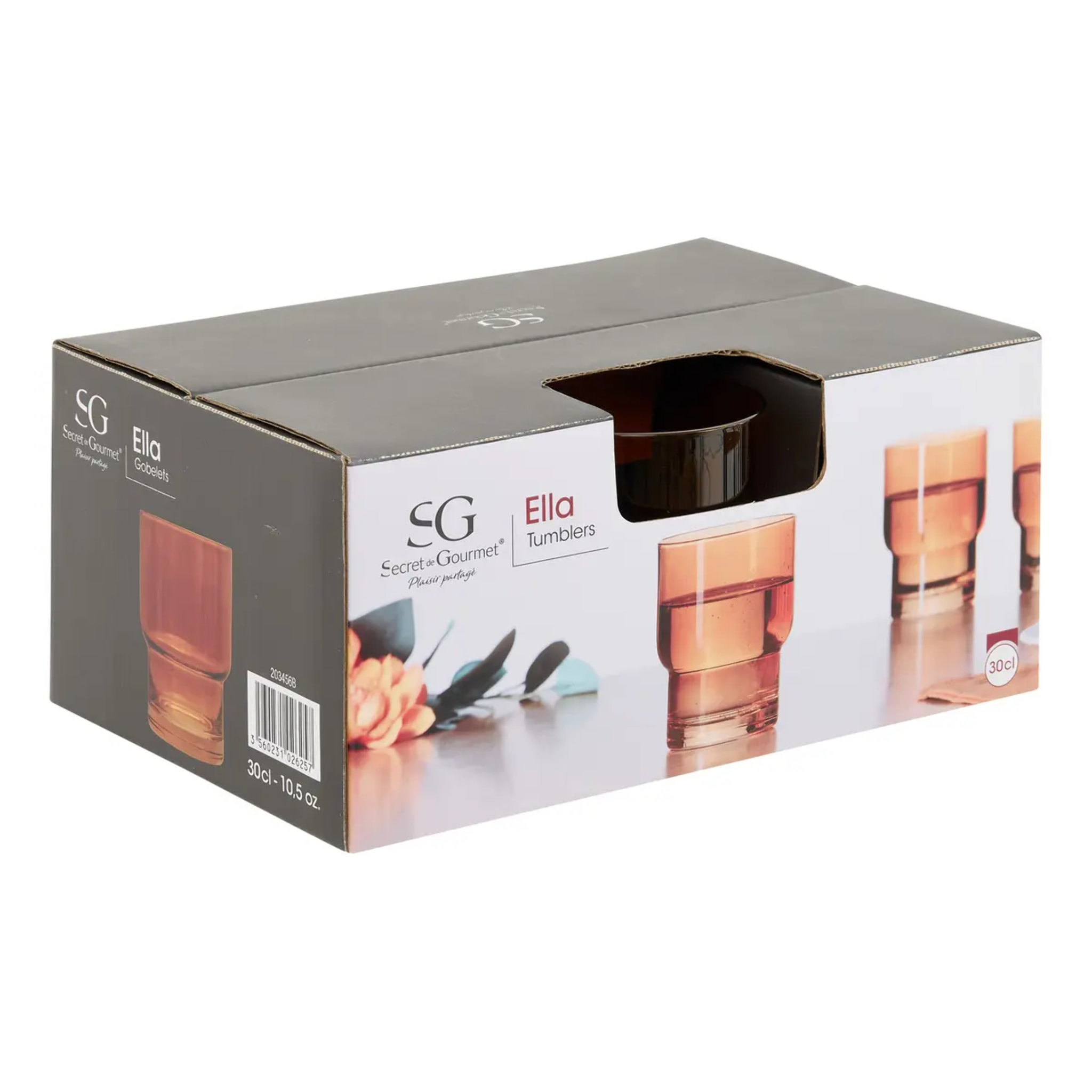 Lot de 6 gobelets Ella jaune D8xH10cm