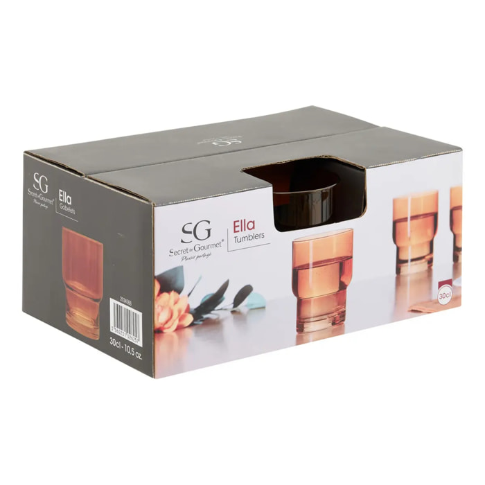 Lot de 6 gobelets Ella jaune D8xH10cm